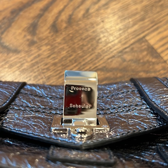 💕HP💕Proenza Schouler Mini PS1 Metallic silver Leather Crossbody Bag - Picture 10 of 16